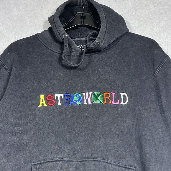 Travis Scott Sweatshirt Size Small Black Astroworld Wish You Were Here Hoodie - Picture 2 of 10